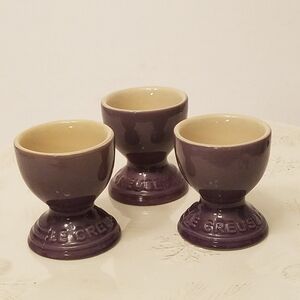 Lot 3 NWT Le Creuset Footed Ultra Violet Egg Cups
